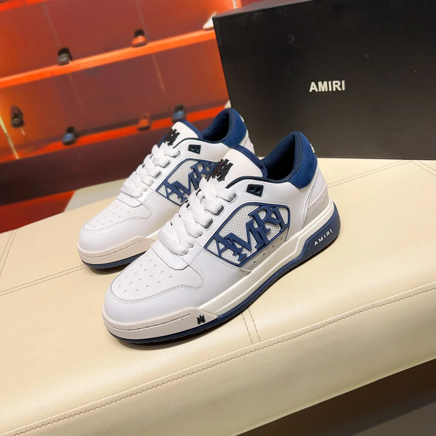 Men's men's shoes 💰500 [New style] 🌲🌲 Amiri - New Amiri trendy shoes, low-top casual sports shoes, the same style as celebrities, made of selected cowhide stitching, original outsole, comfortable on the feet, high-end workmanship, welcome to buy Size: 39-45 (customized for 46)